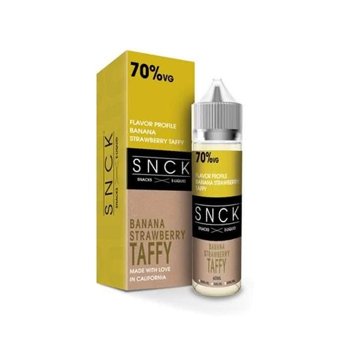 SNCK Banana Strawberry Taffy Max VG E-Liquid 50ml Short fill